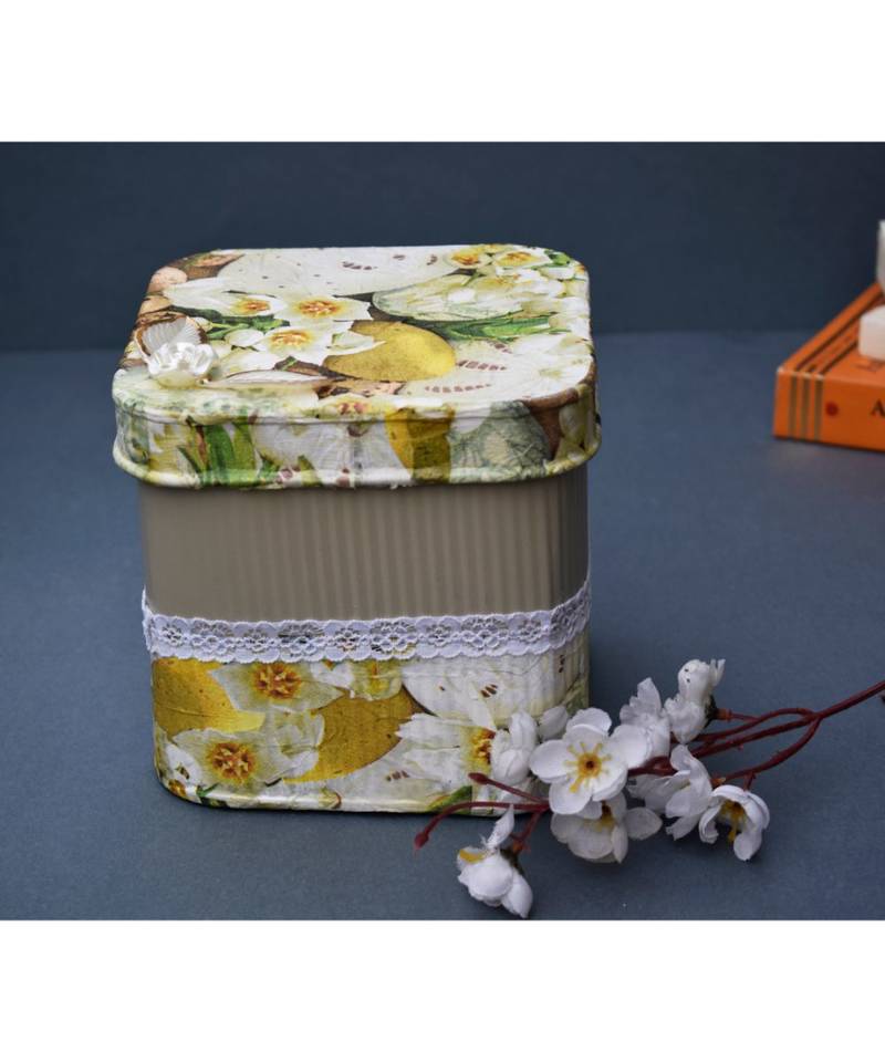 Decoupage Metal Square Boxes