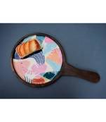 Wooden Round Floral Platter