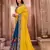 Yellow embroidered art silk saree with blouse