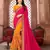 Pink embroidered art silk saree with blouse