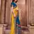 Yellow embroidered art silk saree with blouse