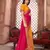 Pink embroidered art silk saree with blouse