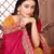 Pink embroidered art silk saree with blouse