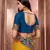 Yellow embroidered art silk saree with blouse