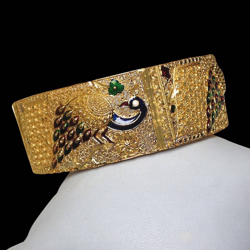 gold look single kada bangle openable screw type