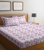 pink geometric Double bedsheet