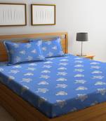 blue abstract print Double bedsheet