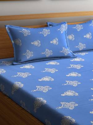 blue abstract print Double bedsheet 2