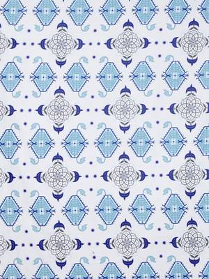 blue geometric Double bedsheet 3