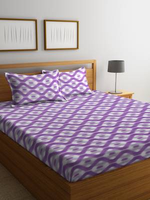 blue geometric Double bedsheet 1