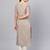 Inddus Beige Cotton Striped Kurta