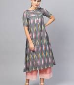 Inddus Multi Cotton Ikkat Kurta