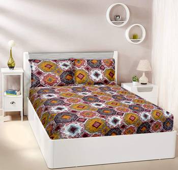 Brown Floral Double bedsheet 1