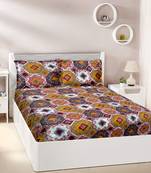 Brown Floral Double bedsheet
