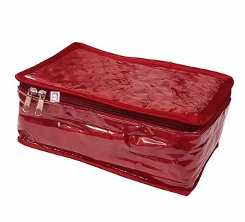 atorakushon   Satin Makeup Pouch Cosmetic Necklace Earrings Jewellery Vanity Organiser For Women's (Maroon) 2