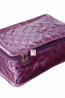 atorakushon   Satin Makeup Pouch Cosmetic Necklace Earrings Jewellery Vanity Organiser For Women's (Purple)