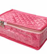 atorakushon   Satin Makeup Pouch Cosmetic Necklace Earrings Jewellery Vanity Organiser For Women's (Pink)