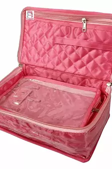 atorakushon   Satin Makeup Pouch Cosmetic Necklace Earrings Jewellery Vanity Organiser For Women's (Pink)