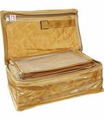 atorakushon   Satin Makeup Pouch Cosmetic Necklace Earrings Jewellery Vanity Organiser For Women's (golden)