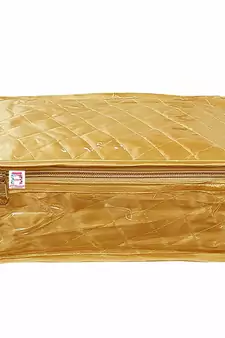 atorakushon   Satin Makeup Pouch Cosmetic Necklace Earrings Jewellery Vanity Organiser For Women's (golden)