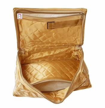 atorakushon   Satin Makeup Pouch Cosmetic Necklace Earrings Jewellery Vanity Organiser For Women's (golden) 5