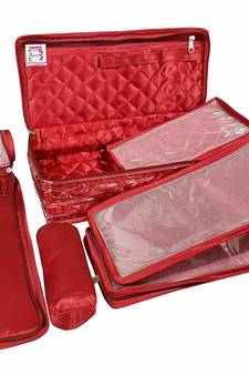 atorakushon   Satin Makeup Pouch Cosmetic Necklace Earrings Jewellery Vanity Organiser For Women's (Maroon)