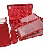 atorakushon   Satin Makeup Pouch Cosmetic Necklace Earrings Jewellery Vanity Organiser For Women's (Maroon)