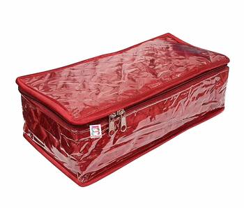 atorakushon   Satin Makeup Pouch Cosmetic Necklace Earrings Jewellery Vanity Organiser For Women's (Maroon) 2