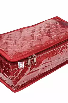 atorakushon   Satin Makeup Pouch Cosmetic Necklace Earrings Jewellery Vanity Organiser For Women's (Maroon)