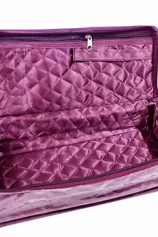 atorakushon   Satin Makeup Pouch Cosmetic Necklace Earrings Jewellery Vanity Organiser For Women's (purple)
