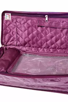 atorakushon   Satin Makeup Pouch Cosmetic Necklace Earrings Jewellery Vanity Organiser For Women's (purple)