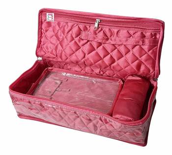 atorakushon   Satin Makeup Pouch Cosmetic Necklace Earrings Jewellery Vanity Organiser For Women's (pink) 2