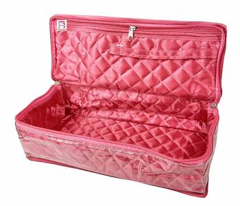 atorakushon   Satin Makeup Pouch Cosmetic Necklace Earrings Jewellery Vanity Organiser For Women's (pink) 3
