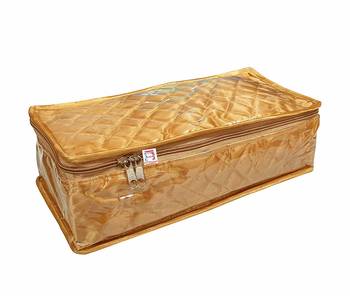 atorakushon   Satin Makeup Pouch Cosmetic Necklace Earrings Jewellery Vanity Organiser For Women's (golden) 2