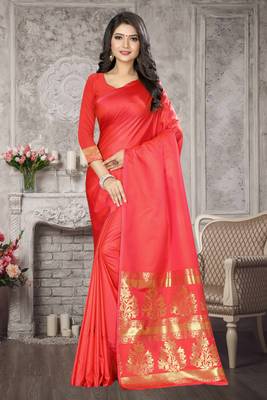 Red Woven Kanchipuram Silk Saree 1