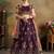 Purple Embroidered Satin Semi Stitched Lehenga Choli