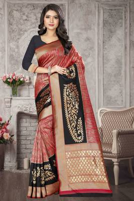 Multicolor Woven Kanchipuram Silk Saree With Blouse 1