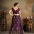 Purple Embroidered Satin Semi Stitched Lehenga Choli