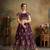 Purple Embroidered Satin Semi Stitched Lehenga Choli