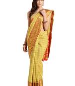 yellow Woven chanderi saree with blouse