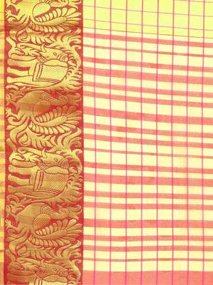 yellow Woven chanderi saree with blouse 4