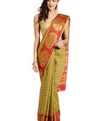 mustard Woven chanderi saree with blouse