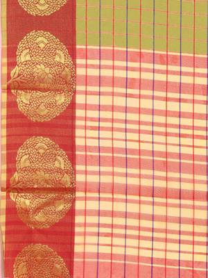 mustard Woven chanderi saree with blouse 4
