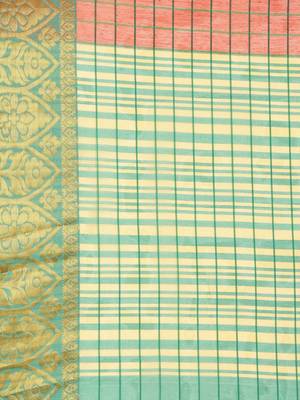 Orange Woven chanderi saree with blouse 4