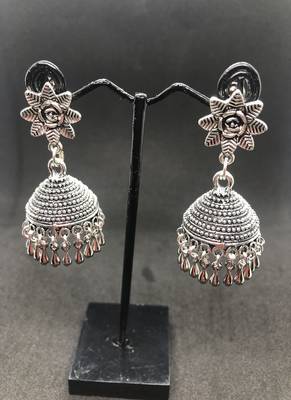 Silver crystal earrings 1
