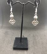 Silver crystal earrings