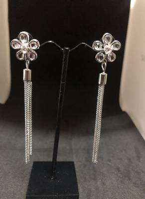 Silver pearl earrings 1