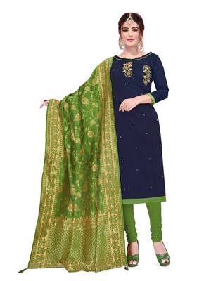Navy-blue beads cotton salwar 1