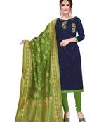 Navy-blue beads cotton salwar