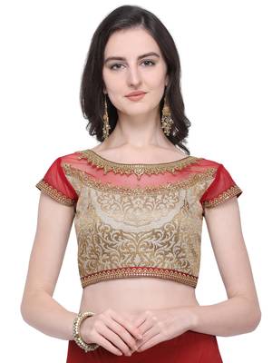 Maroon embroidered art silk semi stitched lehenga 4